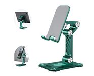 Pezixueran Phone Stand for Desk. Foldable Desktop Mobile Phone Stand with Angle Height Adjustable, Portable Office Cell Phone Holder, Cradle, Dock. Fits All 4.7-13in iPhone/Smartphone/iPad/Tablet.