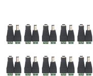 VCE (10 Pairs) 2.1x5.5mm DC Power Cable Jack Adapter for CCTV Camera and LED Strip - 10 Male&10 Female