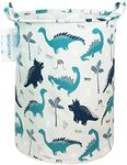 LANGYASHAN Storage Bin，Canvas Fabric Collapsible Organizer Basket for Laundry Hamper,Toy Bins,Gift Baskets, Bedroom, Clothes,Baby Nursery (Full Dinosaur)