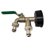 Funitric DCA-F82 IBC Tank Adapter Water Tank S60 x 6 to Brass Garden Tap with 3/4 inch Coarse Thread Hose Fitting Oil Fuel Water