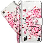 iPhone 6 Wallet Case, iPhone 6S Premium PU Leather Case, COTDINFORCA 3D Creative Painted Effect Design Full-Body Protective Cover for Apple iPhone 6/iPhone 6S - 4.7 inch. PU- Tree Cat