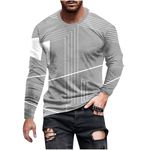 Mens T-Shirts Graphic Long Sleeve Crew Neck T Shirts for Men UK Regular Fit Cosy Mens Tops Casual Smart Workout Sweatshirt Daily Undershirt Pullover Top UK Size S-5XL