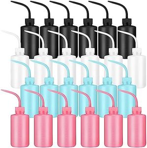 Dandat 24 Pcs Tattoo Squeeze Bottle, 250 ml/ 8.5 oz Lab Wash Bottle Colorful Plastic Safety Water Squirt Bottle Lash Rinse Cleaning Bottle Succulent Watering Irrigation Bottle for Indoor Plants