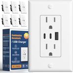Amico 6.0A USB Outlet 6 Pack, 3-Por