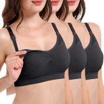 4How Womens Maternity & Pumping Bra Hands Free Seamless Breathable Nursing Bra