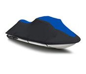 Black/Blue Heavy-Duty, 600 Denier Jet Ski Cover Jetski PWC Cover fits Sea Doo Sea-Doo GTI SE 130 2011 2012 2013 2014 2015 2016 2017 2018 2019 2020 2021