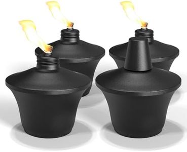 MQKIWAO 4-Pack Citronella Tabletop Torches, 15 oz Table Top Torches for Outdoor, Metal Oil Burner Candles, Garden Torches with Fiberglass Wick for Yard, Patio, Deck, Garden, Party, Landscape