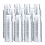 200 Clear Plastic Cups - 9 Ounce | Hard Disposable Cups | Plastic Wine Cups | Plastic Cocktail Glasses | Plastic Drinking Cups | Plastic Party Punch Cups | Bulk Party Cups | Wedding Tumblers