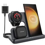 3 in 1 Wireless Charger for Samsung,Samsung S23 Ultra Charger for S24ultra/S22Ultra/S23/Z Fold4/Flip4/Google Pixel,Galaxy Watch6/6 classic/5/4 Charger,Wireless Charging Station for Galaxy Buds Black