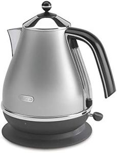 De'Longhi Icona Classic Electric Kettle KBO2001.S, With Anti-Scale Filter, 360-Degree Swivel Base, Cord Storage, 1.7L Capacity, 2000W, Silver