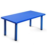 KOTEK Kids Rectangular Table, Dining & Play Table, Seat Up to 6 Kids, HDPE + Iron Frame, Learning Table for Home School Daycare, Indoor Outdoor Activity Table for 3-8 Year Old (Table, Blue)