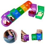 Weekly Pill Organizer Box, Pill Box 7 Day,7 Detachable Portable Daily Pill Case Medicine Organizer Box with Large Compartment, Travel Pill Container for Supplements. (Multicolor-7 Compartment)