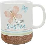 Pavilion Gift Company - Special Sister - 16-Ounce Stoneware Mug with Sandy Glazed Bottom, Butterfly, Large Handle Coffee Cup, Birthday Gift for Sister, Sister Gifts, Sister Mug