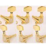 Musiclily 3L+3R Sealed Guitar Tuning Pegs Guitar Tuners Machine Heads Set for LP SG Electric or Folk Acoustic Guitar,Gold Big Button