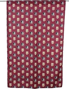 College Covers Everything Comfy Florida State Seminoles Curtain Panel Set, 2 Panels, 2 Matching Tie Backs, 42 inches Wide by 63 inches Long