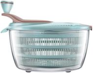 Brigii Salad Spinner, 4.24 Quart Lettuce Spinner with Double Drainage Holes, Salad Dryer for Washing, Spinning, and Draining Greens, Fruits, and Vegetables