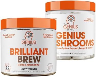 Genius Holistic Wellness Stack - Adaptogenic Mushroom Blend & Nootropic Brilliant Brew - Immune Support and Energizing Coffee Alternative