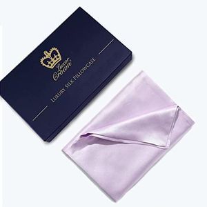 Two-Sided 100% Mulberry Silk Hypoallergenic Pillowcase Slip Skin Face Hair Beauty Care Gift Box, Grade 6A (Lilac)