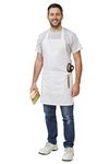 Fit For The Job Soft Cotton White Painters & Decorators Apron, Artist Apron, Craft Apron with Large Storage Pocket, Chest Pocket, Tool Loop, Halter Ties for Easy Fastening, One Size