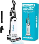 Simplicity Vacuums Allergy Bagged Vacuum Cleaners for Home, Carpet, Rugs, and Hardwood, Multi Surface Upright Vacuum Cleaner with Certified HEPA Vacuum, Pet Vacuum, S20EZM