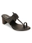 Rocia Black Women Braided One Toe Block Heel