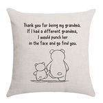 Aocaso Grandma Gifts from Grandchildren, Nanny Gifts Grandma Grandmother Birthday Gifts Grandma Cushion Cover Throw Pillow Cover Pillowcase(thank you for being my grandma)