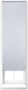 Relaxdays Estor Opaco Enrollable sin Taladrar, Tela-Aluminio, Ancho Tejido 66 cm, 70 x 210 cm, Blanco