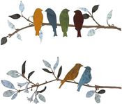 2 Pcs Metal Birds Wall Art Vivid Bi