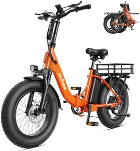 ACTBEST Mars Plus Foldable Electric Bike for Adults-1800W Peak Motor, 20"×4.0" Fat Tire Step-Through Folding Ebike with 48V 20Ah 960Wh Large Removable Battery, Up to 85+ Miles Range(Rear Basket)