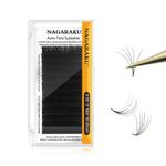 NAGARAKU Easy Fan Eyelash Extensions Volume Lash 0.05 D curl 16-20mm Mix Tray Rapid Blooming Faux Mink Cluster For Beginners Soft Professional Lash Supplies