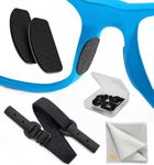 Nose Pads for Glasses Anti Slip - 0.5 mm Eye Glasses Nose Pads Non Slip - 6 Pairs Glasses Stoppers Nose Grip - Eyeglasses Nose Grips (Black Black Strap)