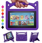 New 7 Tablet Case for Kids-DJ&RPPQ Lightweight Shock Proof Kids Friendly Case with Stand Handle for All-New 7 Tablet(2019 & 2017 & 2015) Release-Purple