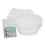 American Baby Company 42002 Dappi Waterproof 100-Percent Nylon Diaper Pants, 2 Pack, Medium (White)