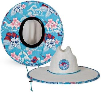 New Premium Keys Straw Hat for UV Sun Protection | UPF 50+ Sun Protection, Adjustable Drawstring, Universal Size | by SA Co. | Ideal for Beach, Fishing, Outdoor Activities | Hawaiian Surf