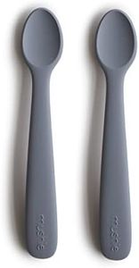 Mushie Silicone Baby Feeding Spoons | 1x Set of 2 Silicone Feeding Spoons for Babies & Toddlers | Material: Food Grade Silicone | Dishwasher Safe (Tradewinds)