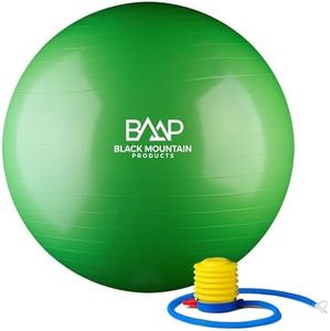 Black Mountain Products Static Strength Exercise 2000 Lbs Stability Ball with Pump, Green, 75 cm