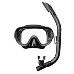 TUSA Sport UC-0110 Elite Adult Single-Window Mask & Snorkel Set, Black/Black