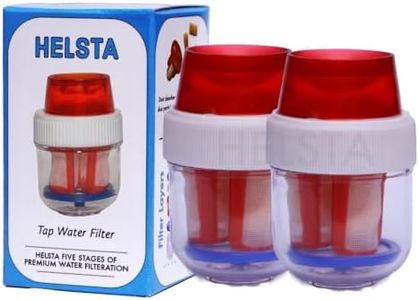 HELSTA Pack Of 2 Tap Water Filter Of Five Stages And Dust Absorber Inside The Filter, Kitchen Bathroom Tap Filter For Hard Water, Multicolor
