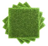 6 PCS Artificial Garden Grass Life-Like Fairy Artificial Grass Lawn 6 x 6 Inches Green Artificial Grass Turf Synthetic Grass Miniature Ornament Garden Dollhouse Decoration