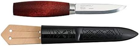 Morakniv Classic No. 1/0 Wood Handle Utility Knife with Carbon Steel Blade, Red Birchwood 13603, One Size, 1/0