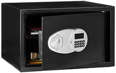 Amazon Basics Steel Security Safe with Programmable Electronic Keypad - Secure Cash, Jewelry, ID Documents, 1.2 Cubic Feet, Black, 16.93" W x 14.57" D x 10.63" H