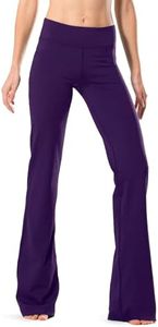 Safort 28" 30" 32" 34" Inseam Regular Tall Bootcut Yoga Pants, 4 Pockets, UPF50+, Purple, S