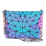 LOVEVOOK Geometric Luminous Purses and Handbags for Women Holographic Reflective Crossbody Bag Wallet, Medium Crossbody Bags, Crossbody Bag, Medium Crossbody Bags