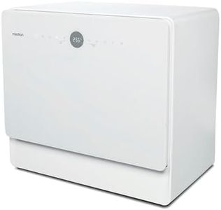 MEDION Mini Geschirrspüler DWT50 (Tischgeschirrspüler, Spülmaschine, 5 Maßgedecke, funktioniert mit Wasseranschluss, 35 cm tief, 7 Reinigungsprogramme, MD 37775) weiß