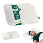 The White Willow Pillow for Neck Pain Relief-Pillow Set of 2-Engineered Latex Pillow-Orthopedic Bed Pillow for Sleeping-Cervical Pillow for Neck & Shoulder Pain-Soft for Back Pain-Standard Size-4" H