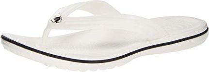 Crocs Unisex-Adult Crocband Flip Flops, White, 11 Women/9 Men