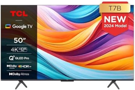 TCL TV QLED 50T7B 4K HDR Pro 50’’ avec Google TV et système sonore Dolby Atmos, Compatible avec l’Assistant Google et Alexa