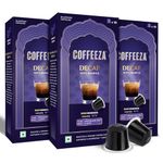Coffeeza Decaf Specialty Coffee Capsules | 100% Arabica Coffee | A-Grade Beans from Chikmagalur | Single-Estate | Intensity 5 | Box of 3 (30 Capsules)