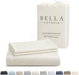 Bella Coterie Luxury Bamboo Viscose King Size Duvet Cover Set | 100% Organically Grown | Corner Ties | Ultra Soft | Cooling | Two Pillow Shams | 106 x 94 | No Insert [Ivory]