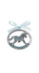 CA Gift CM15B Blue Horse Crib Medal for Jewelry Making, 2-1/2 x 2"